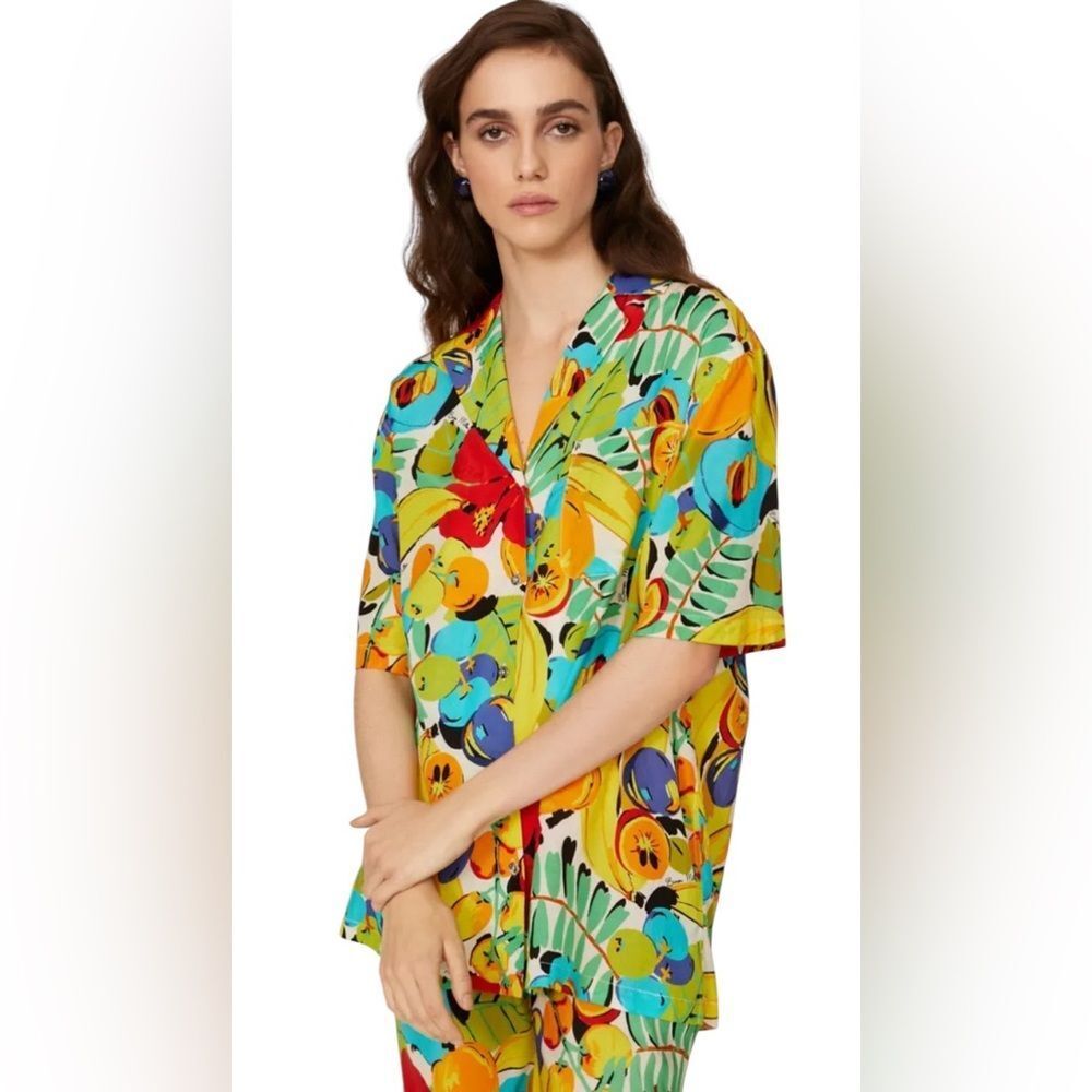 SIMON MILLER Zeem Graphic Fruit Shirt Size Large